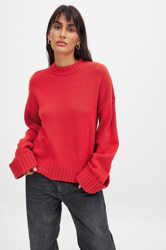 Folded Sleeve Knitted Sweater Product Image