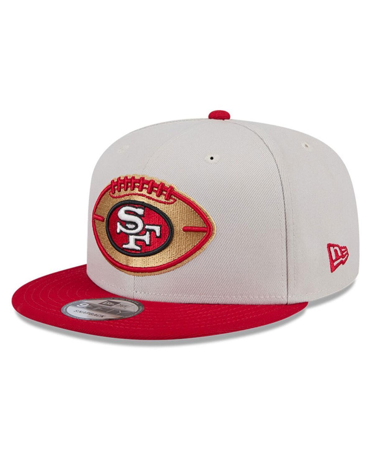 New Era Mens Stone San Francisco 49ers 2024 Sideline Historic 9FIFTY Snapback Hat - Stone, Scarlet Product Image