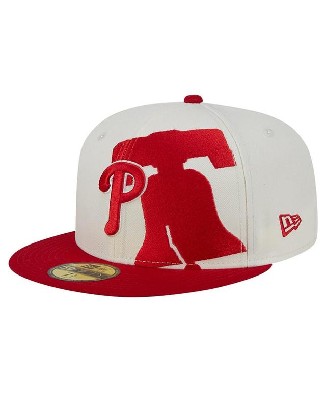 New Era Mens Cream Philadelphia Phillies Lonestar 59FIFTY Fitted Hat - Cream, Red Product Image