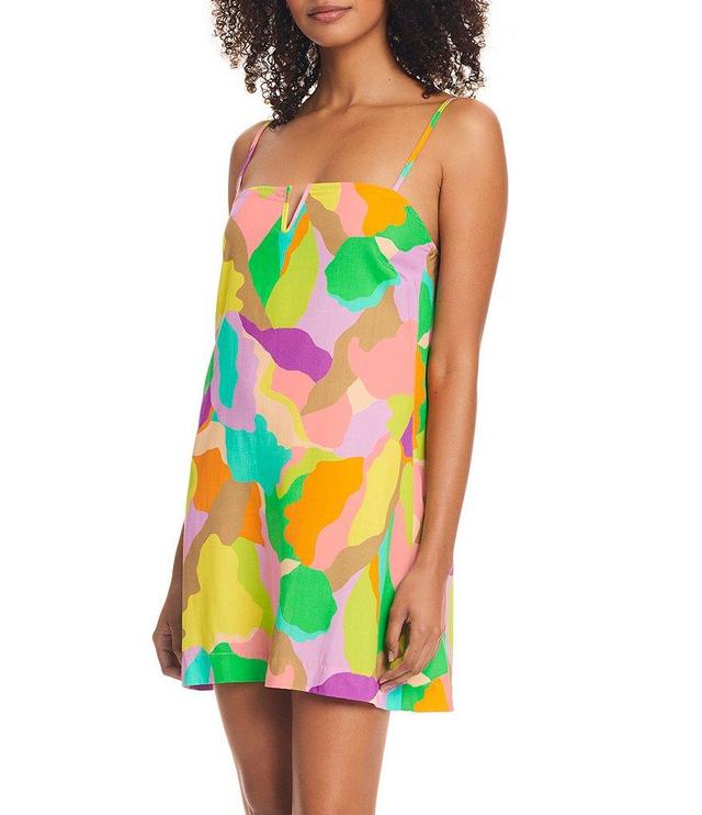 Sanctuary Daytripper Printed V-Wire Neck Swim Cover-Up Dress Product Image