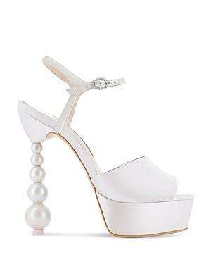 Womens Natalia Faux Pearl Heel Platform Sandals Product Image