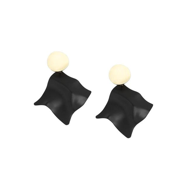 Sohi Womens Black Rhombus Ripple Drop Earrings Product Image