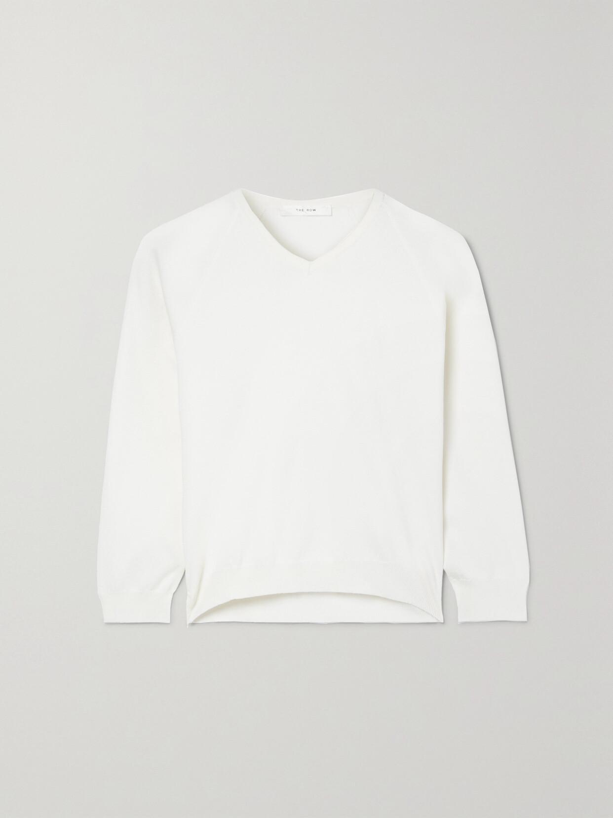 THE ROW Corin Silk-blend Sweater In White Product Image