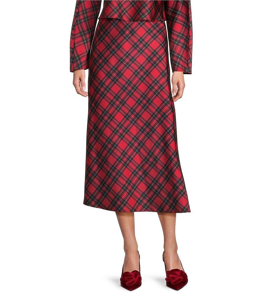 Antonio Melani Blakely Plaid Coordinating A-Line Satin Skirt Product Image