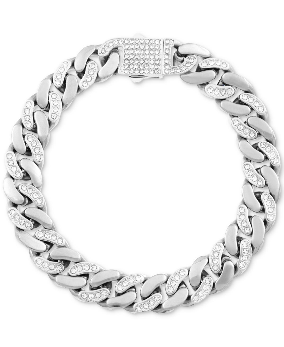 Legacy for Men By Simone I. Smith Mens Crystal Curb Link Bracelet Gold-Tone Ion-Plate - Stainless Steel Product Image