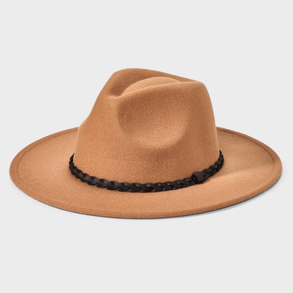 Mens Recycled Polyester Wool Panama Hat - Goodfellow & Co Camel M/L Product Image