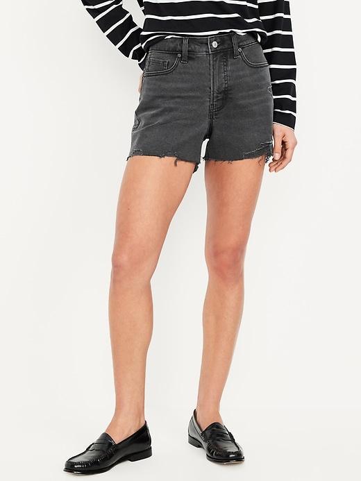 High-Waisted OG Jean Cut-Off Shorts -- 3-inch inseam Product Image