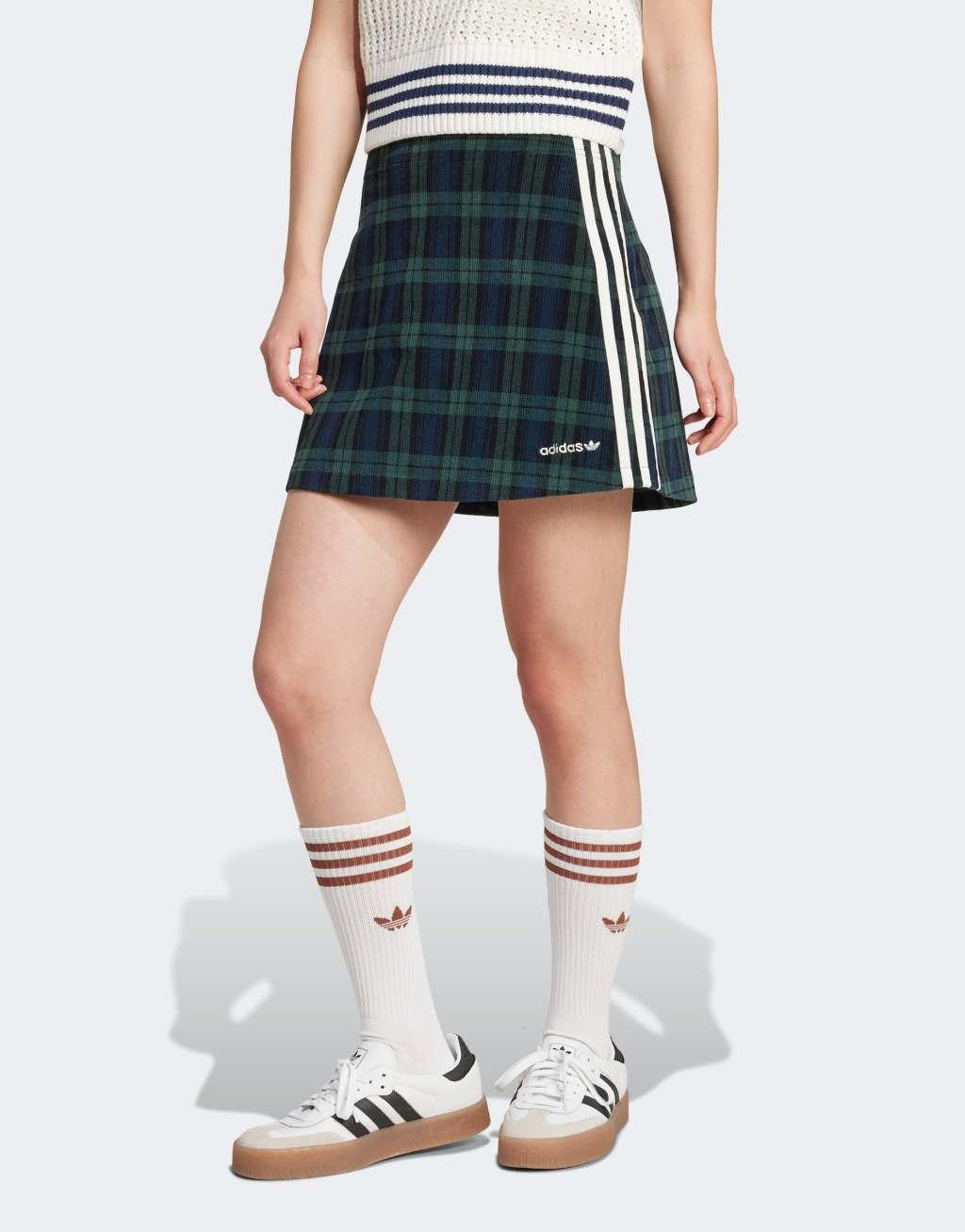 adidas Originals tartan skirt in green product image