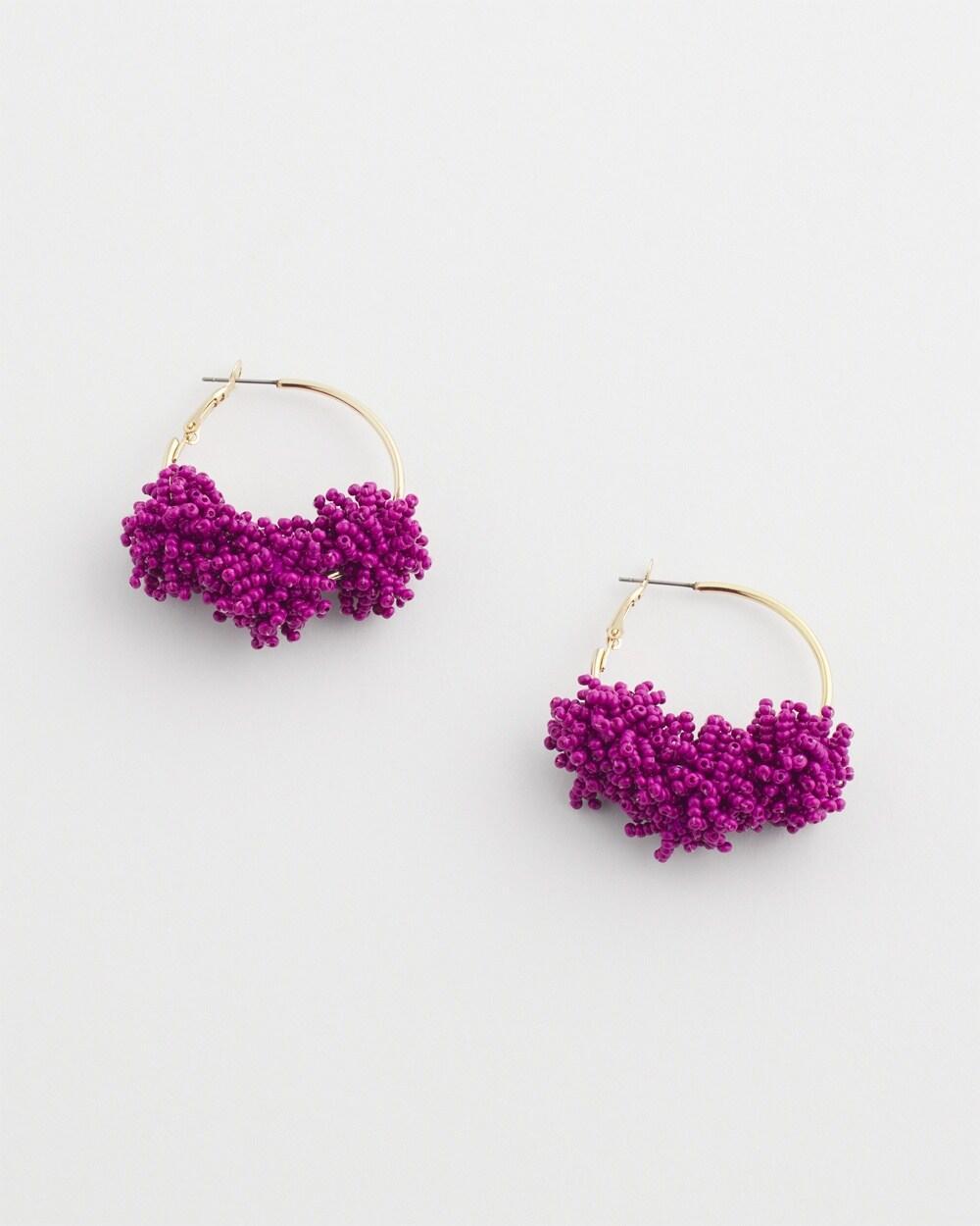 No Droop Violet Seed Bead Cluster Earrings   Chico's - African Violet - Women Product Image