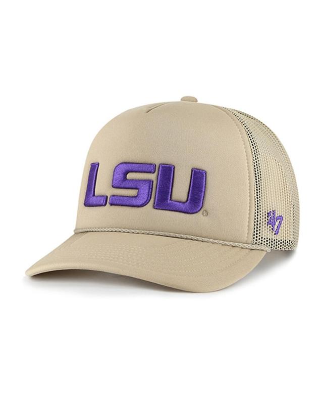 Mens 47 Brand Khaki Lsu Tigers Foam Front Mesh Trucker Snapback Hat Product Image