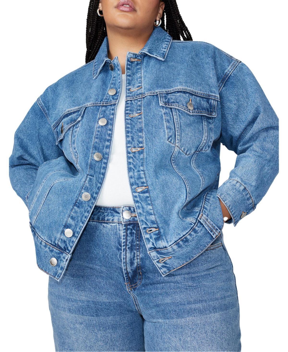 Eloquii Womens Oversized Denim Jacket Product Image