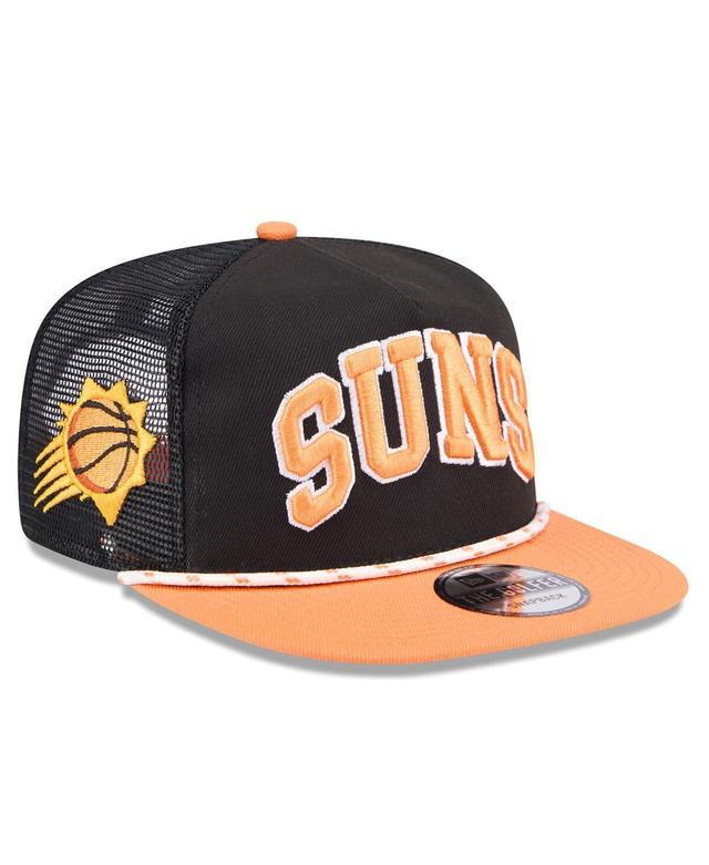 Mens New Era /Orange Phoenix Suns Throwback Team Arch Golfer Snapback Hat Product Image