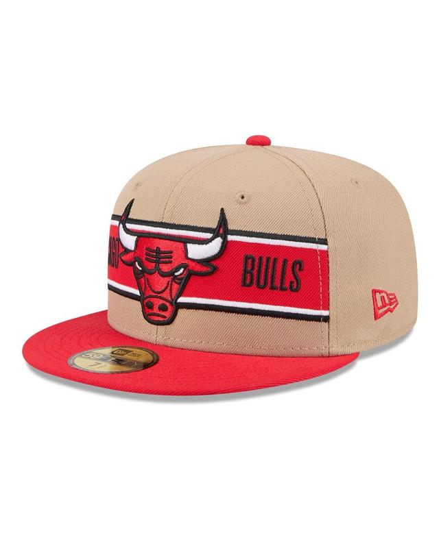 Mens New Era Tan/Red Chicago Bulls 2024 NBA Draft 59FIFTY Fitted Hat Product Image