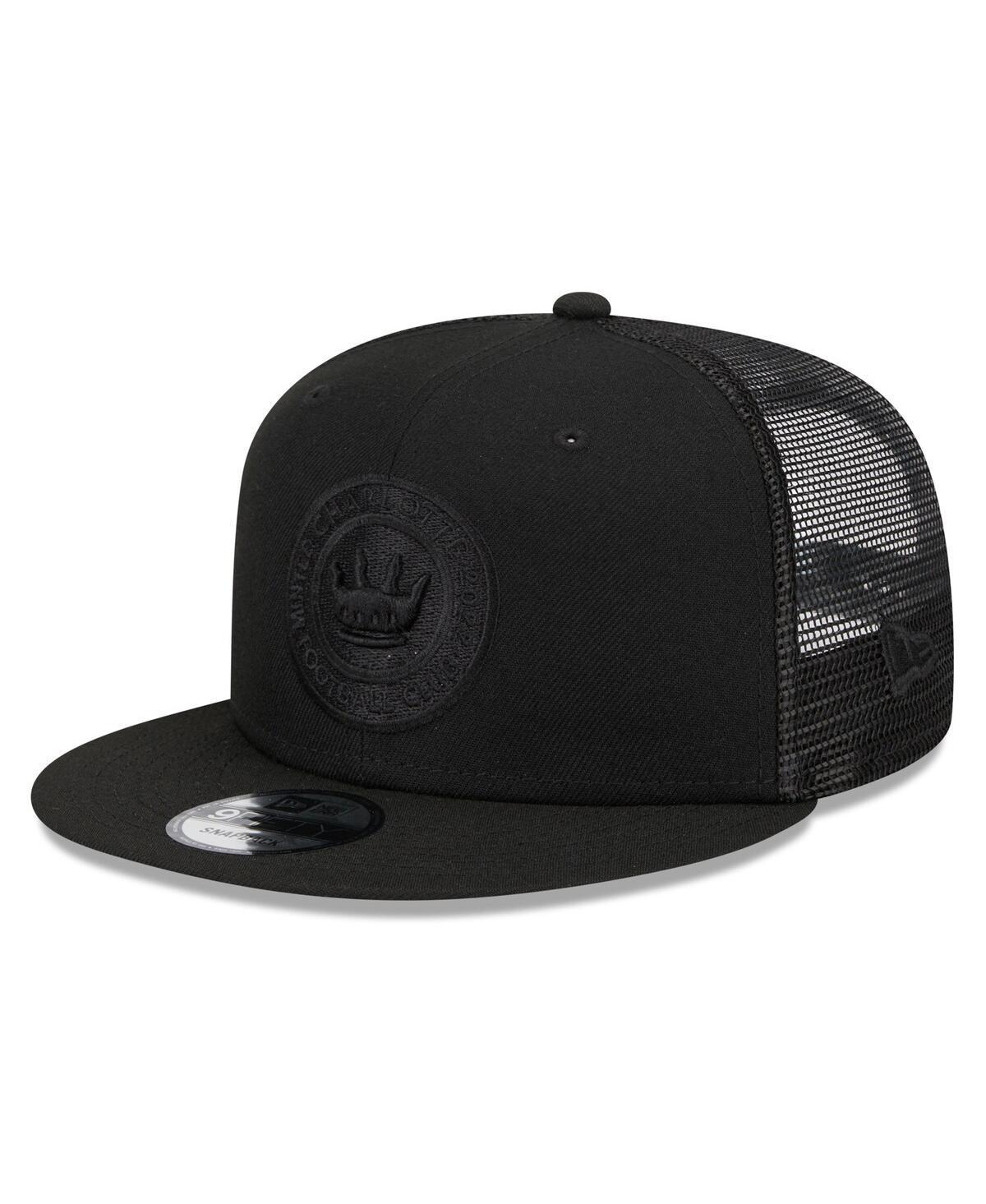 Mens New Era Black Charlotte Fc Logo Classic 9FIFTY Trucker Snapback Hat Product Image