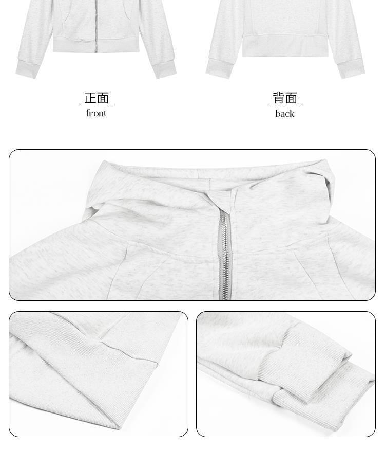 Plain Zip Hoodie Product Image