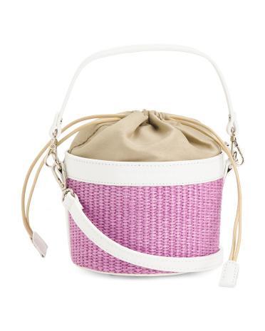 Raffia Bucket Shoulder Bag For Women Product Image