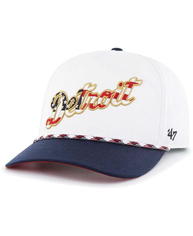 Mens 47 Brand White Detroit Tigers Flag Script Hitch Snapback Hat Product Image