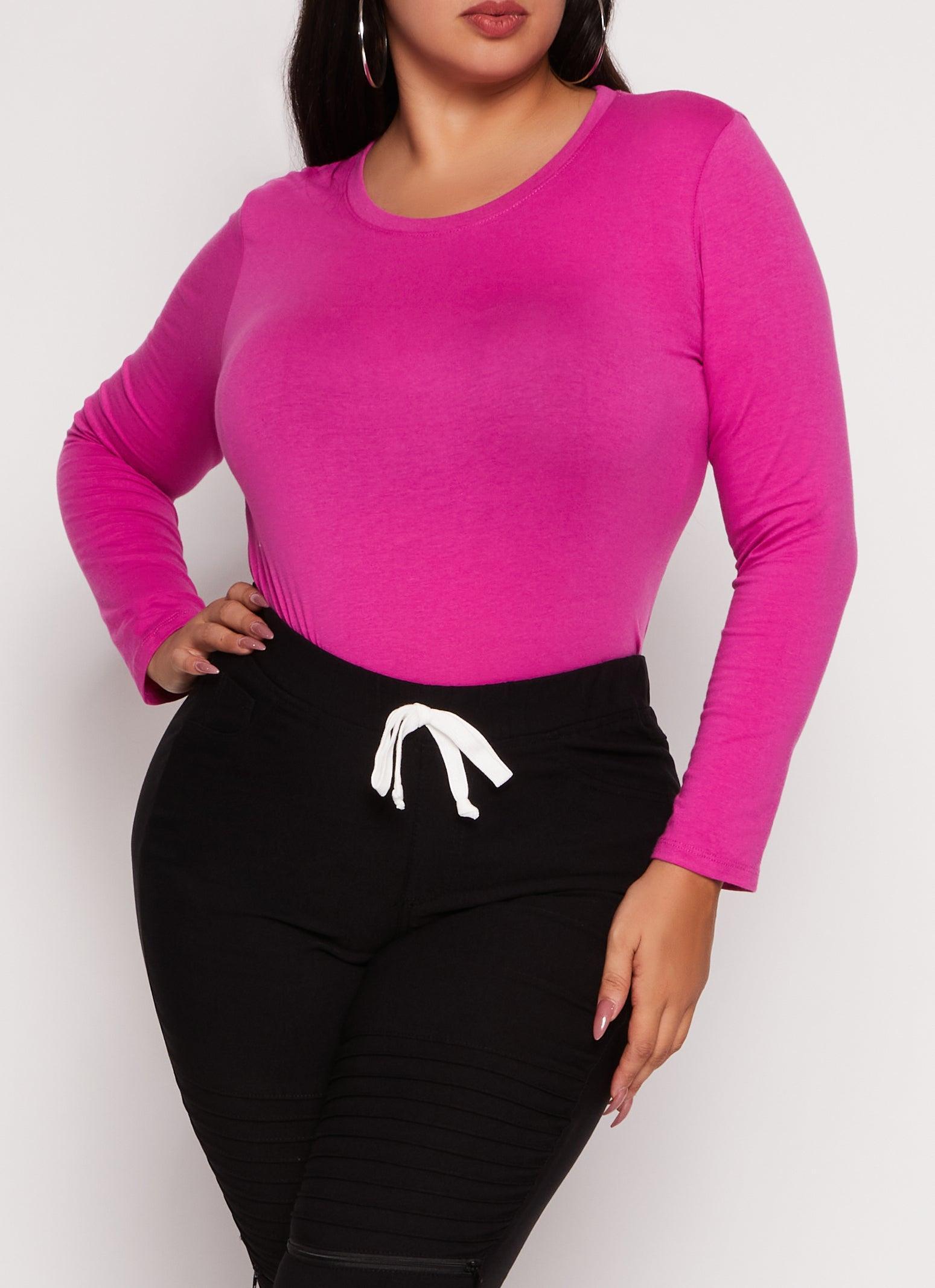 Womens Plus Size Ambiance Long Sleeve Basic T Shirt Product Image