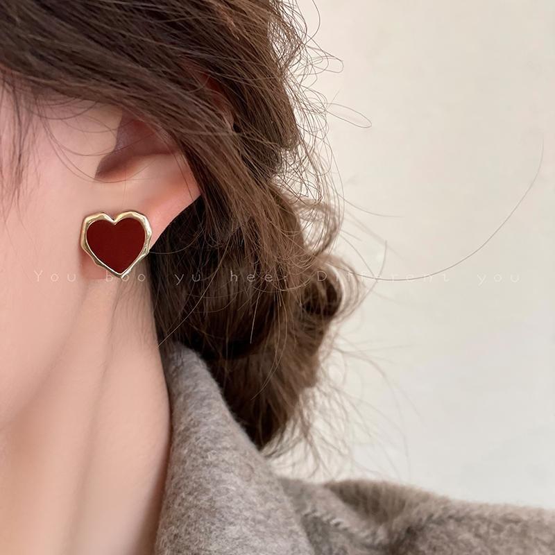 Enamel Heart Stud Earring Product Image