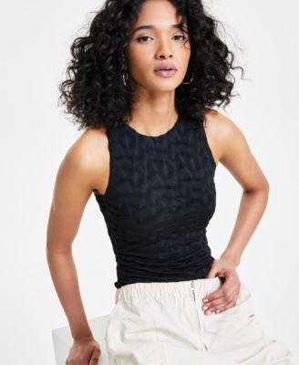 Women's Textured Sleeveless Bodysuit, Created for Macy's Product Image