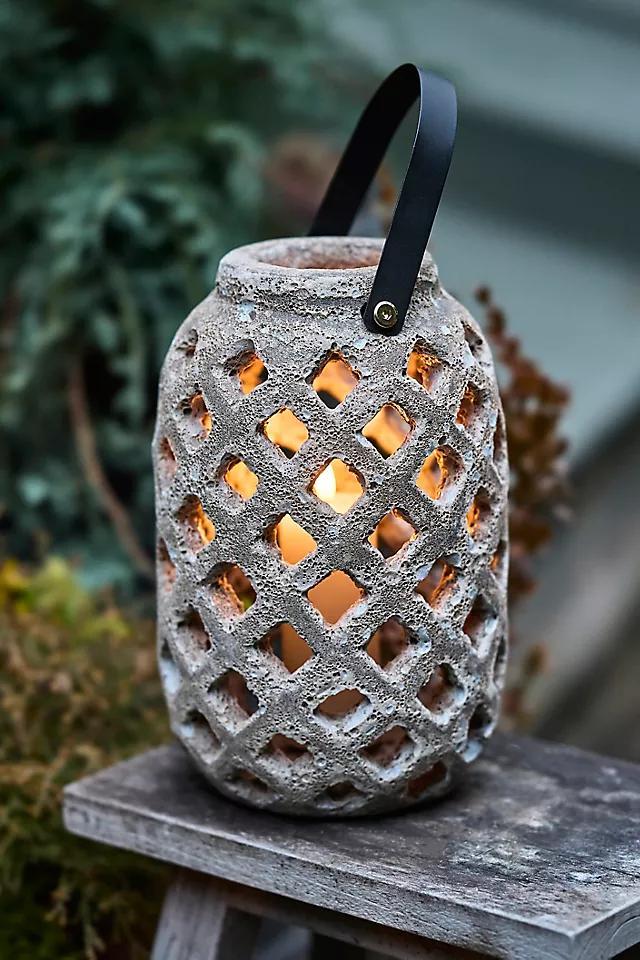 Weathered Lattice Stoneware Lantern Product Image