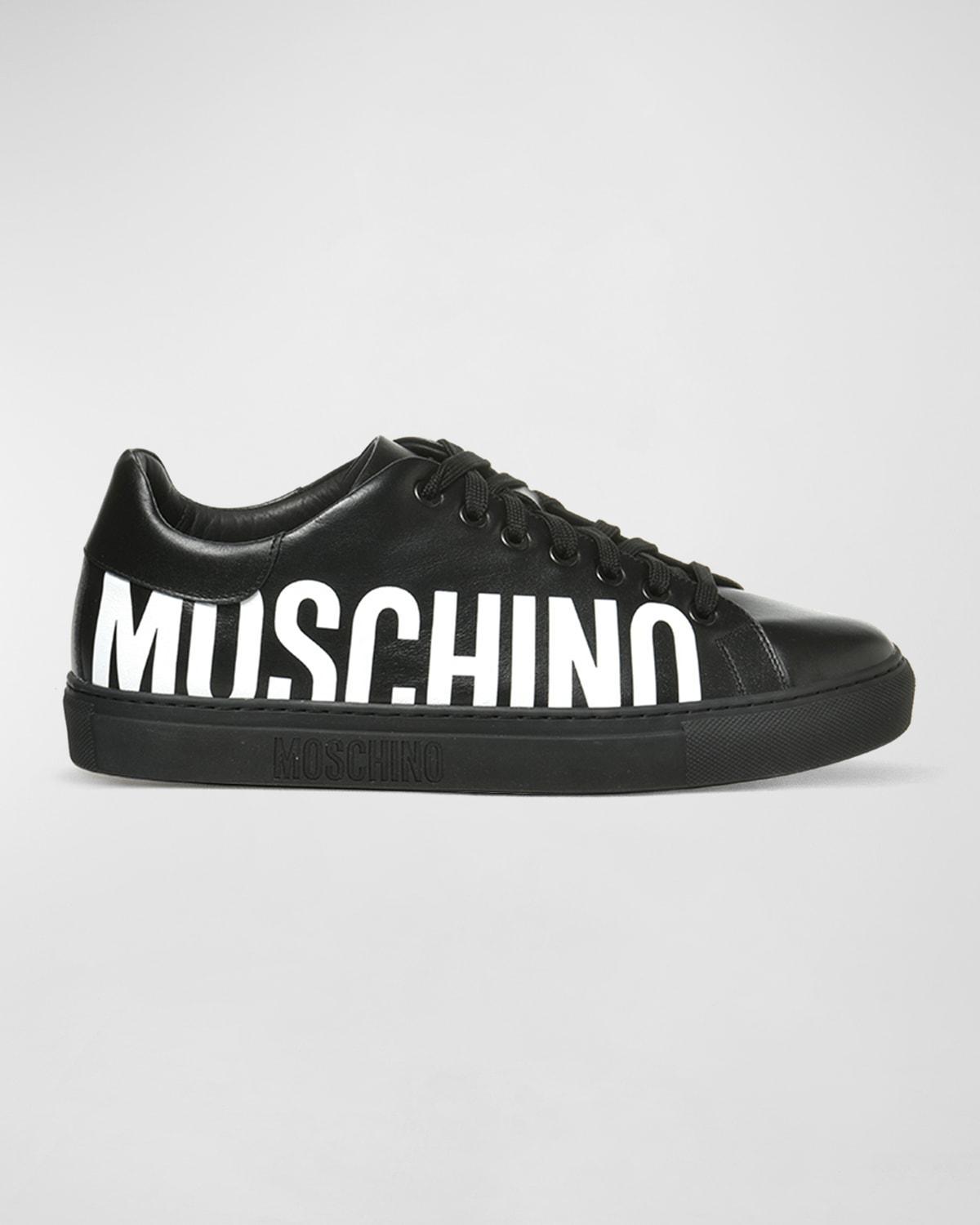 Mens Logo Leather Low-Top Sneakers Product Image