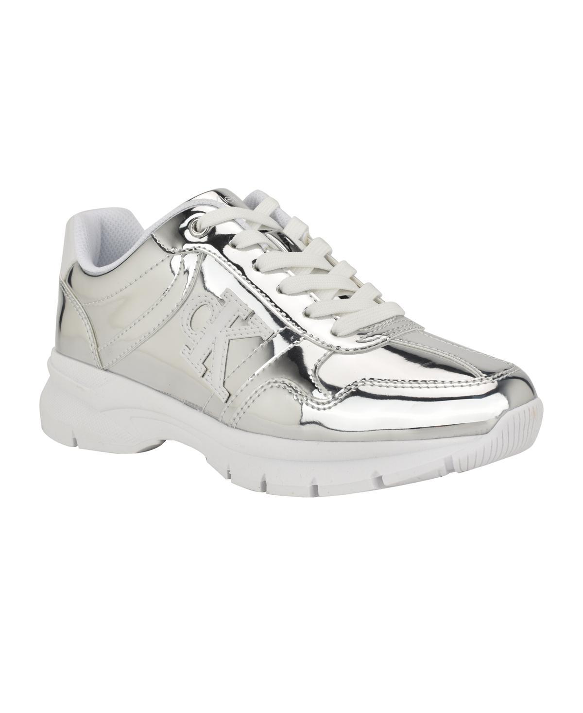 Calvin Klein Womens Caius Round Toe Lace-Up Casual Sneakers Product Image