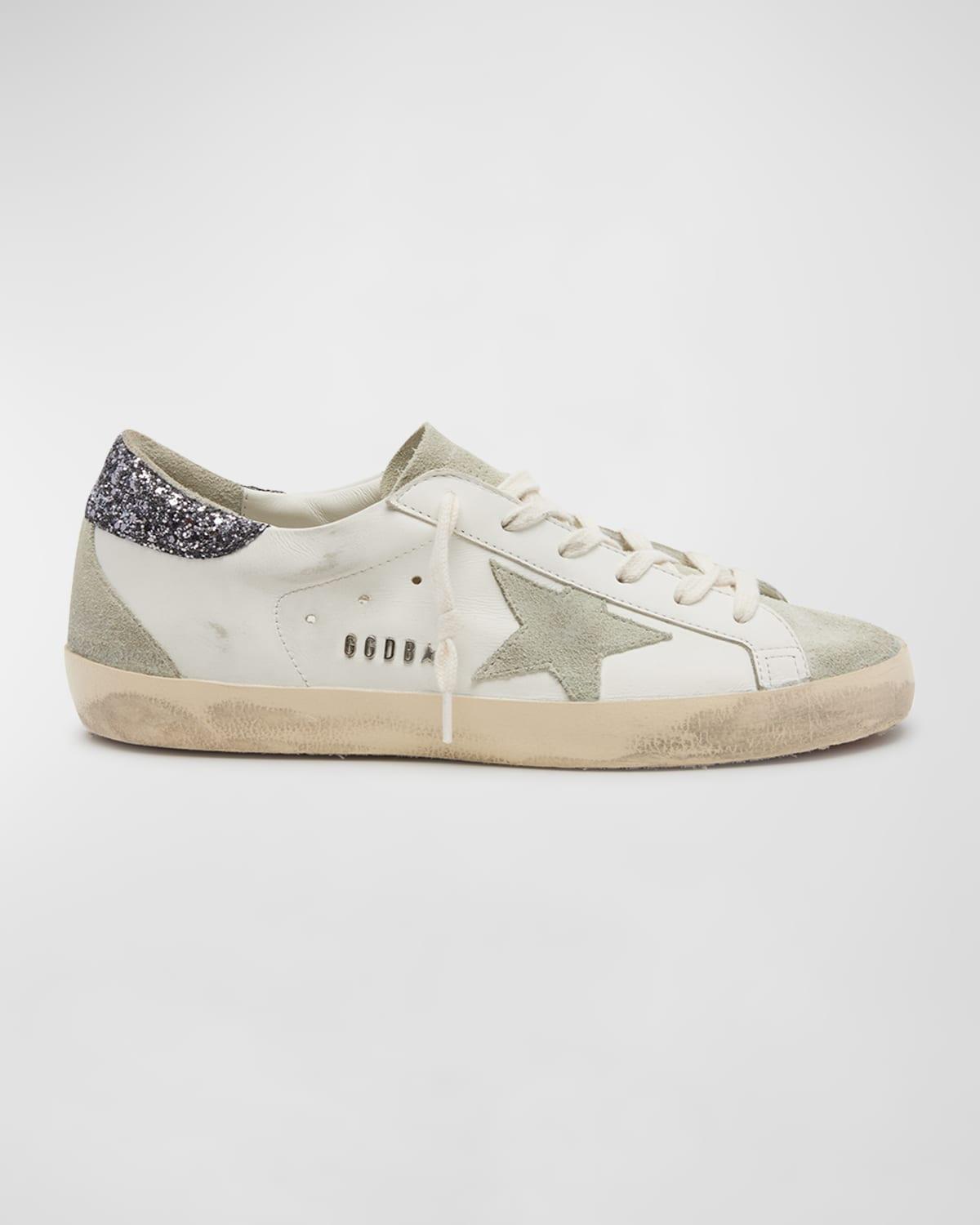 Superstar Mixed Leather Low-top Sneakers In White Ice Silver Product Image