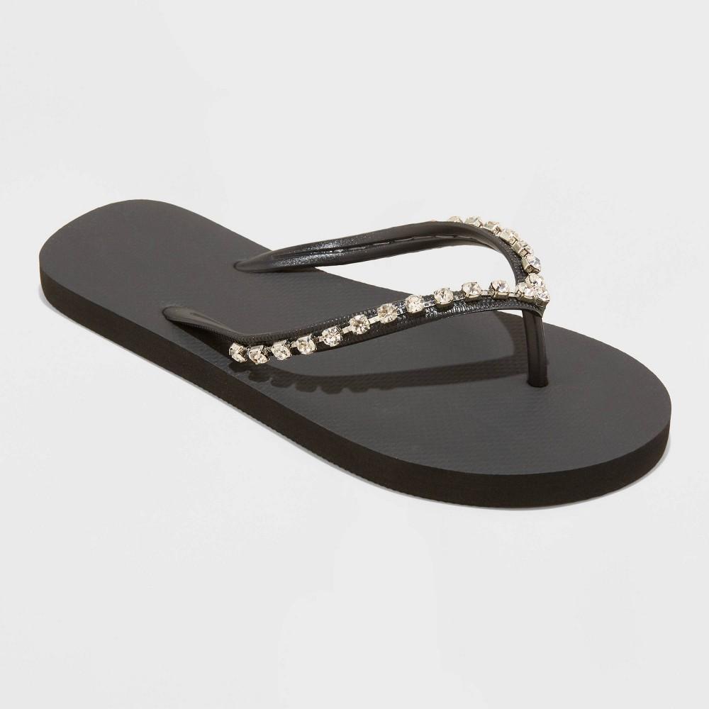 Womens Mary Flip Flop Sandals - Shade & Shore Black 9 Product Image