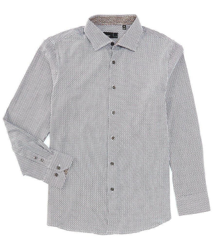 Quieti Stretch Mini Geo Print Long Sleeve Woven Shirt Product Image