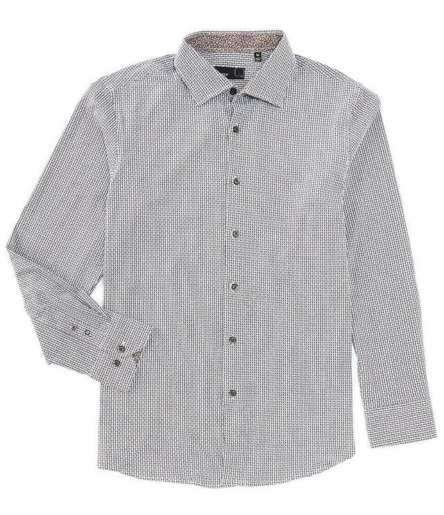 Quieti Stretch Mini Geo Print Long Sleeve Woven Shirt Product Image