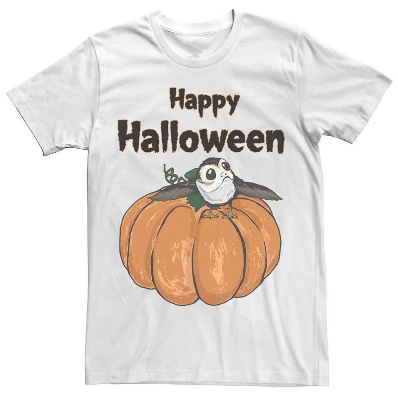 Mens Star Wars Happy Halloween Porg On A Pumpkin Tee Product Image