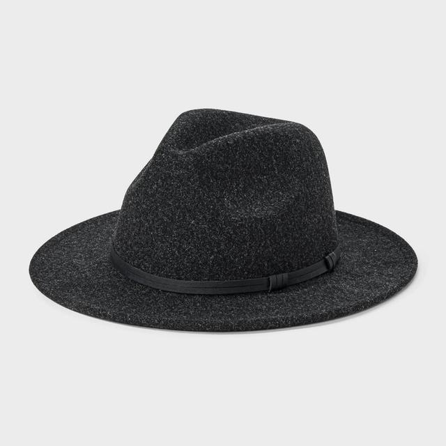 Mens Recycled Polyester Wool Fedoras - Goodfellow & Co Heathered Black Product Image