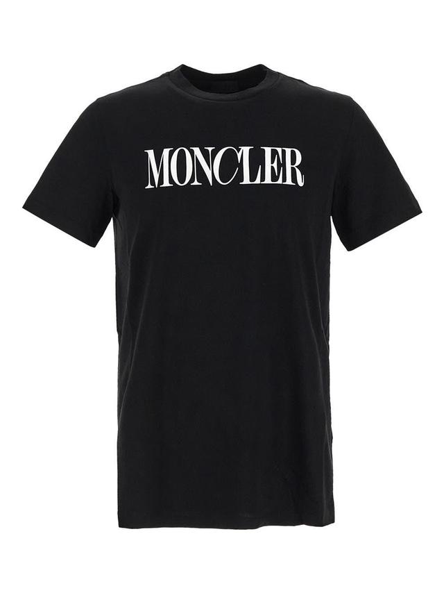 MONCLER Logo Cotton Jersey T-shirt In Black Product Image