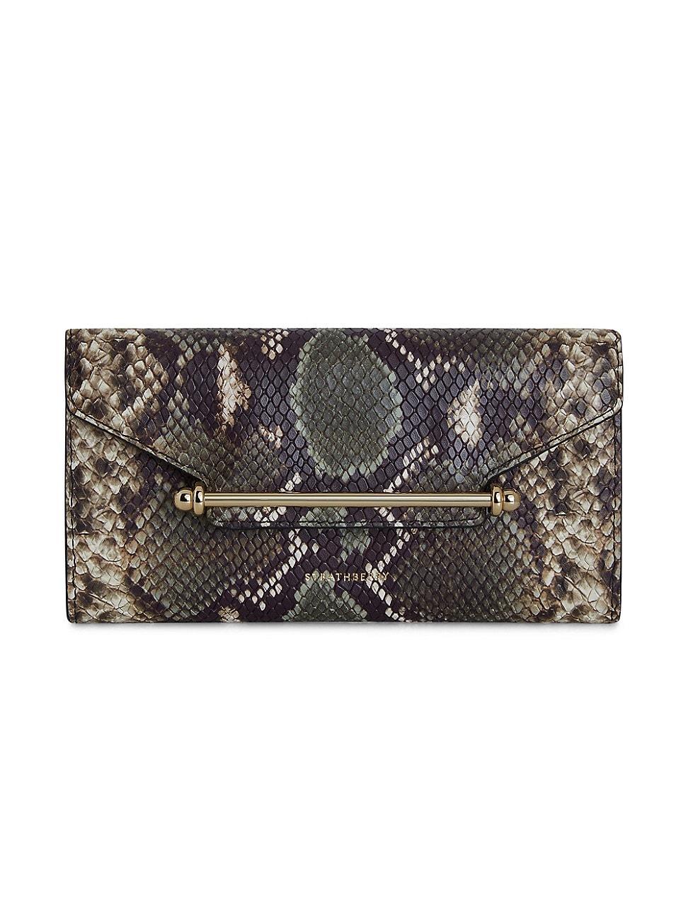 Womens Multrees Snake-Embossed Leather Chain Wallet Product Image