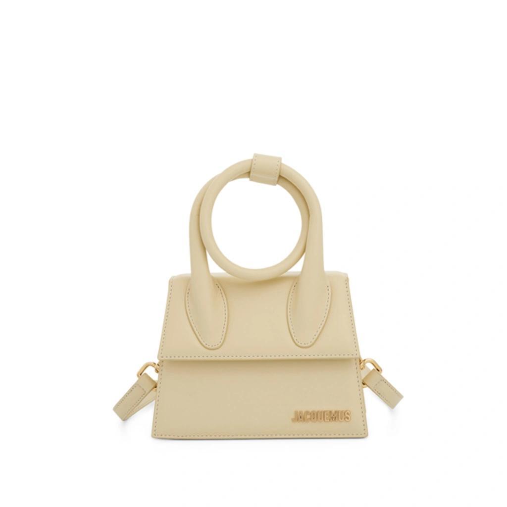 JACQUEMUS Le Chiquito Noeud Leather Bag In Ivory Product Image