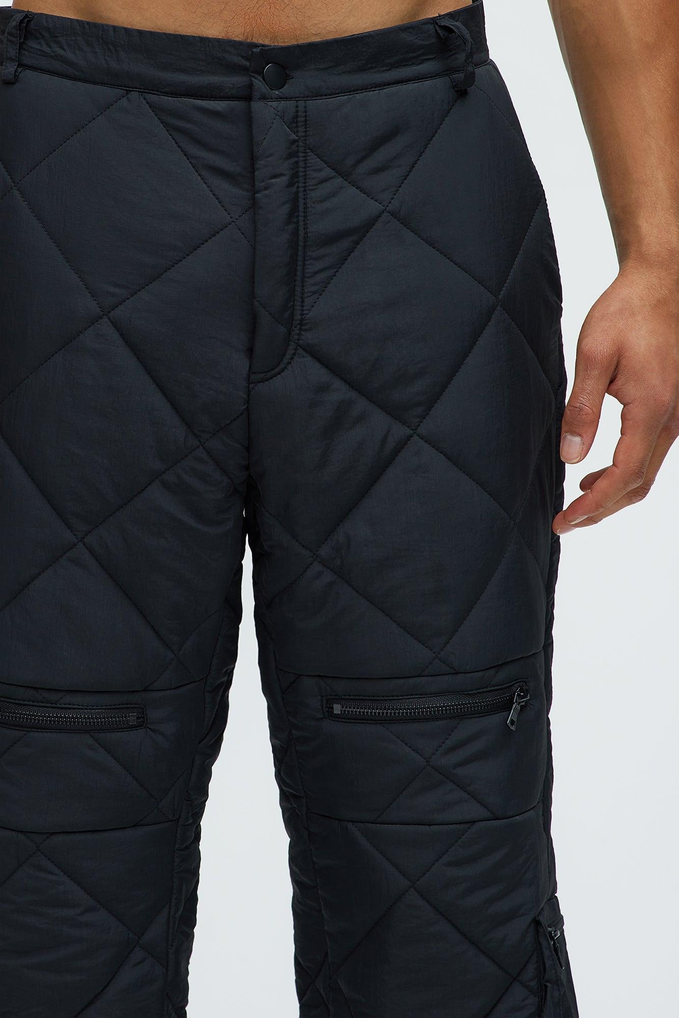 Dayton Straight Quilted Cargo Pants - Black Product Image