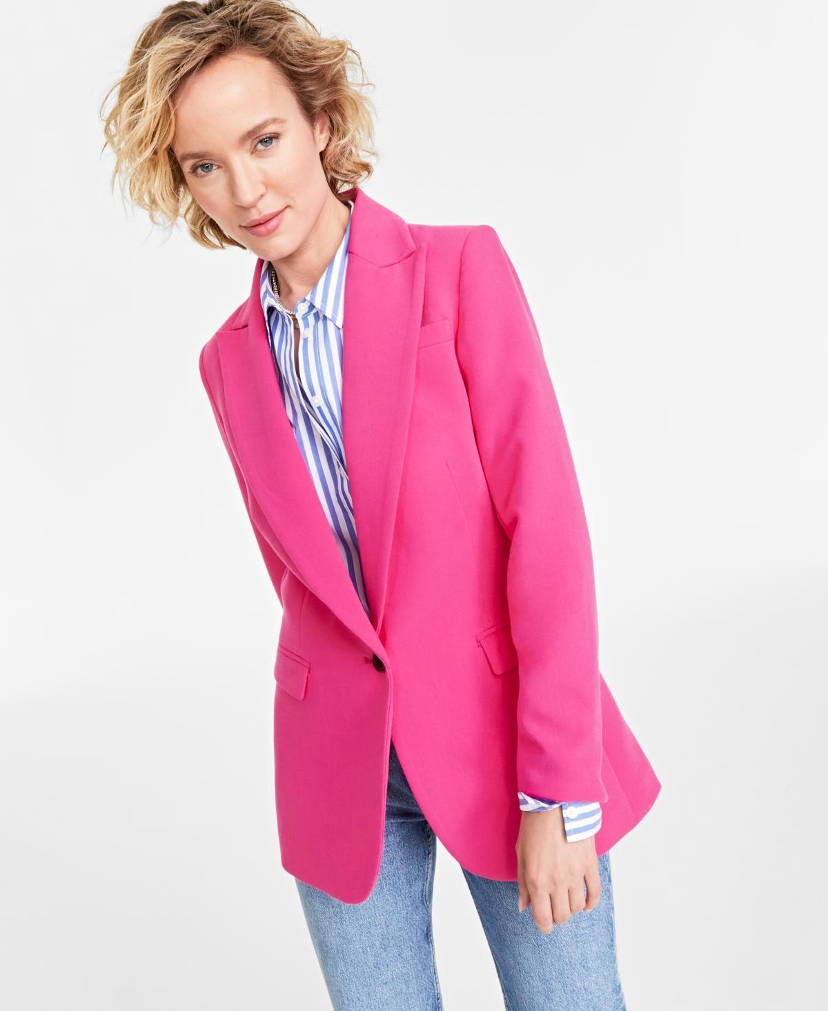 On 34th Womens Solid One-Button Boyfriend Blazer, Created for Macys Product Image