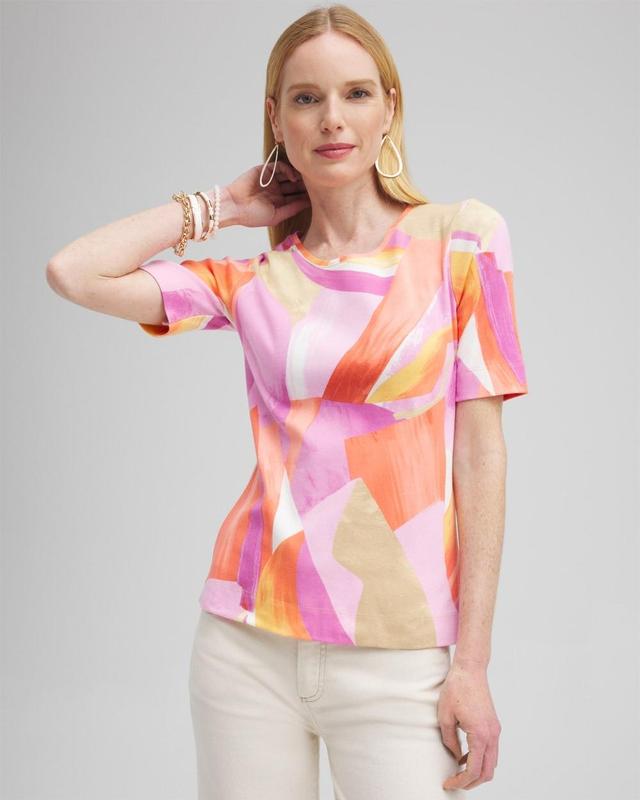 Women's Abstract Everyday Elbow Sleeve Tee Product Image