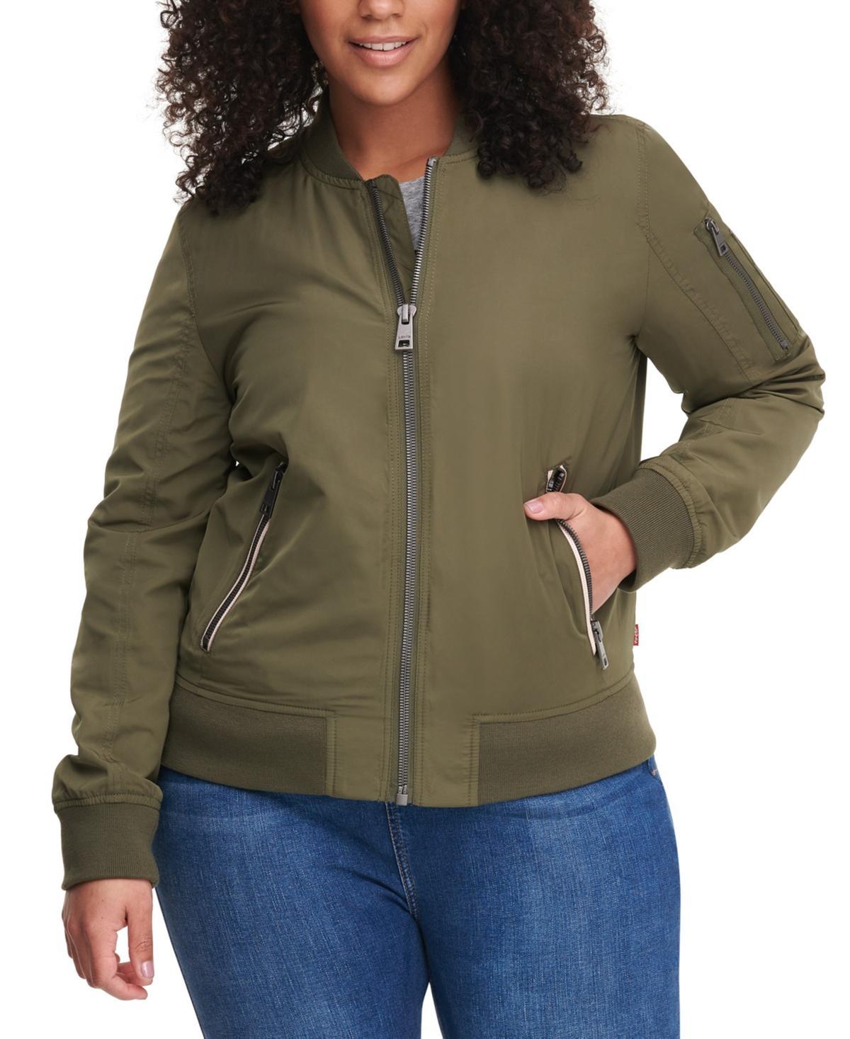 Plus Size Levis Newport Classic Bomber Jacket, Womens Lt Orange Product Image