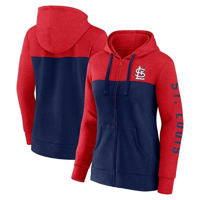 Womens Fanatics Branded /Navy St. Louis Cardinals City Ties Hoodie Full-Zip Sweatshirt Product Image