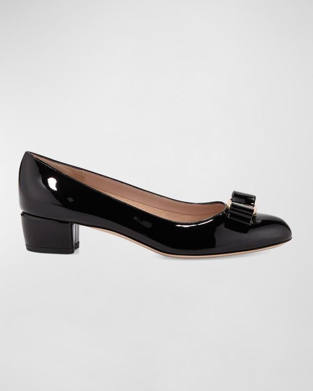 Vara Bow Leather Low Pumps Product Image