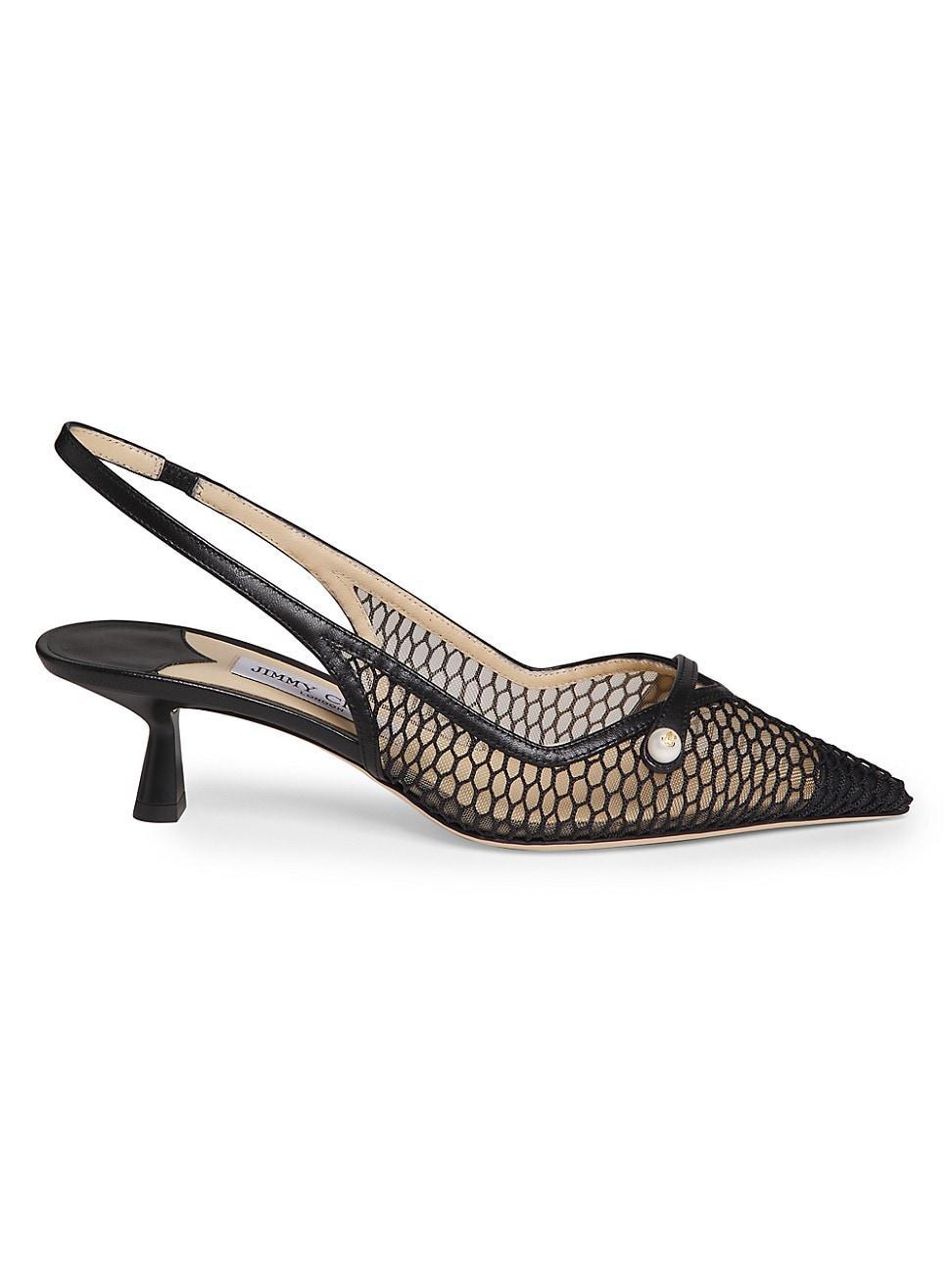 Jimmy Choo Womens Amita 45 Slingback Kitten Heel Pumps Product Image