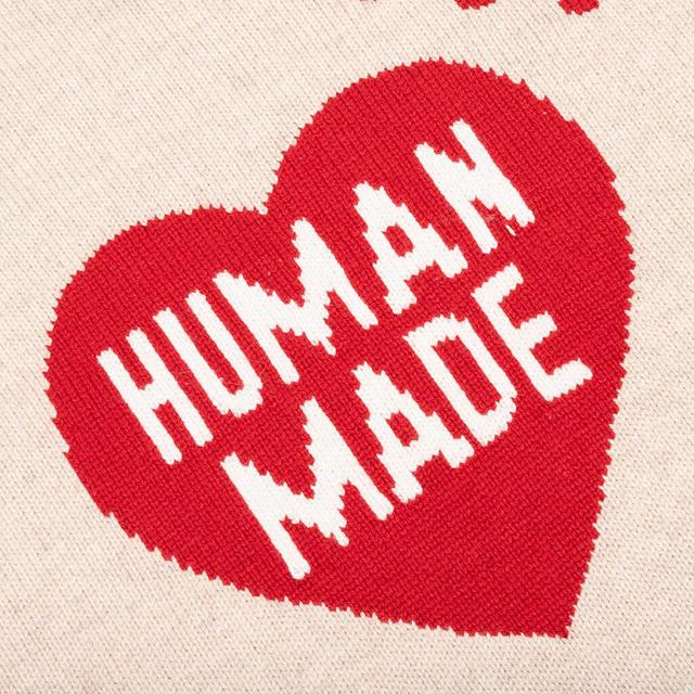 Heart Knit Sweater - Beige Male Product Image