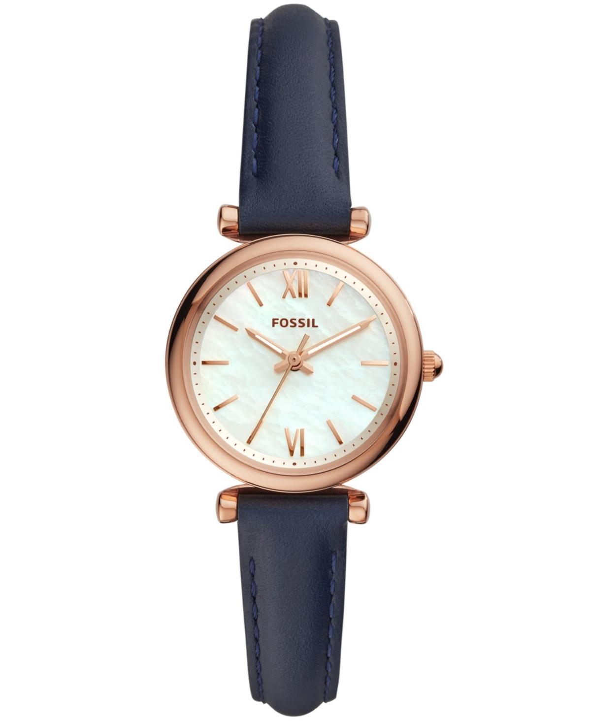 Fossil Womens Carlie Mini Leather Strap Watch 28mm Product Image