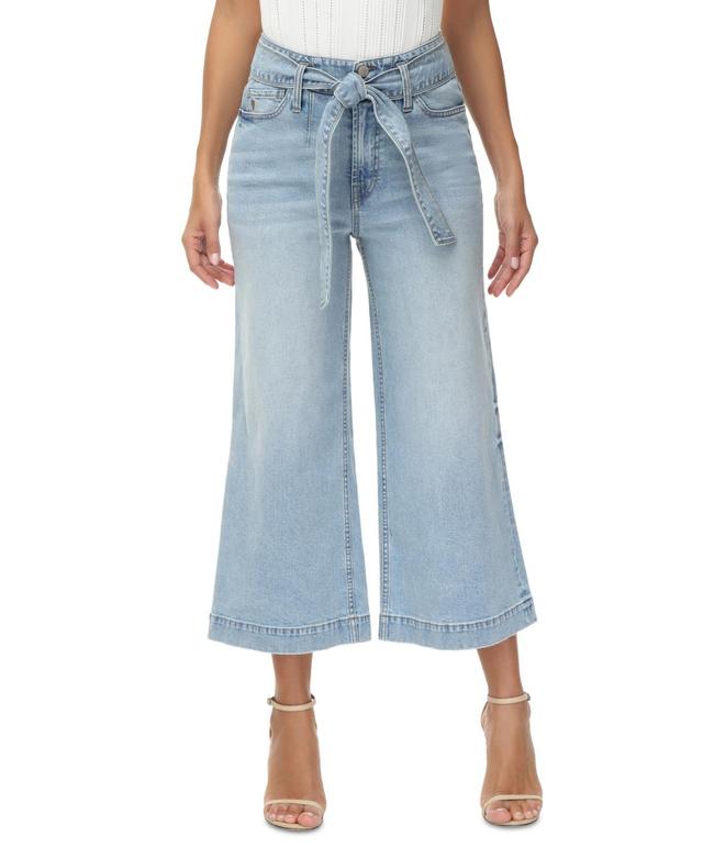 Frye Womens Belted High-Rise Cropped Wide-Leg Jeans Product Image