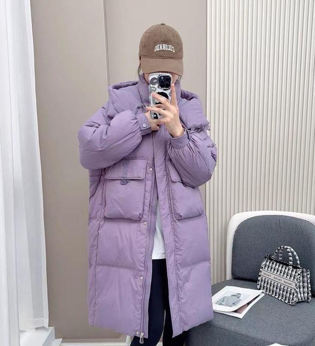 Plain Hooded Midi Puffer Jacket Product Image