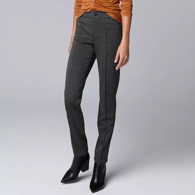 Womens Simply Vera Vera Wang Mid-Rise Pintuck Ponte Skinny Pants product image