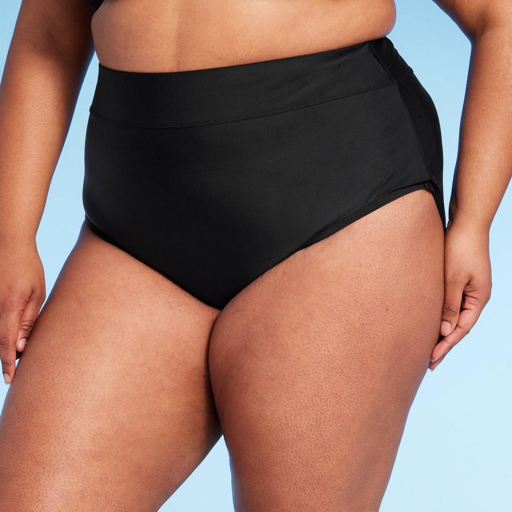 Womens Full Coverage High Waist Bikini Bottom - Kona Sol Black Product Image