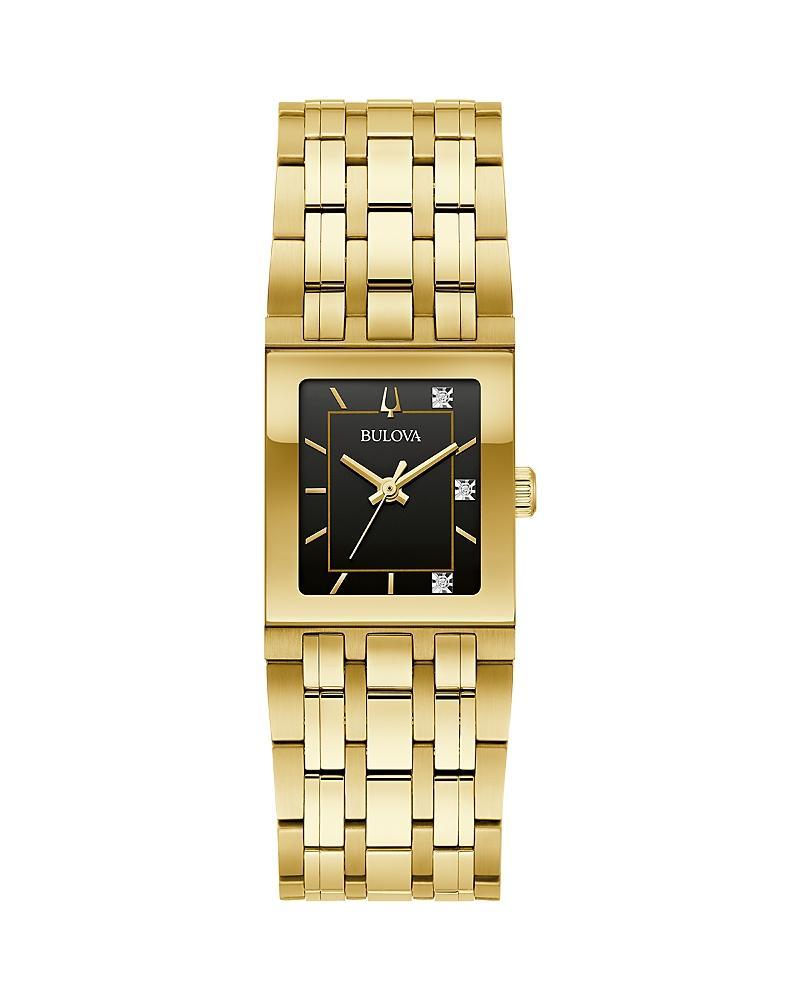 Bulova Womens Marc Anthony Modern Quadra Diamond Accent Gold-Tone Stainless Steel Bracelet Watch 21mm Product Image